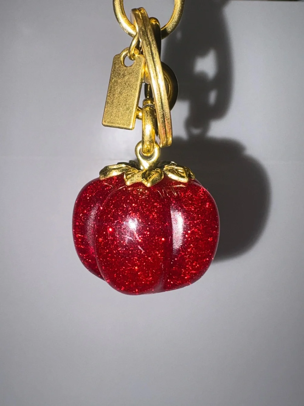 Sparkling “Scarlet Starlet” Pumpkin Bag Charm Keychain